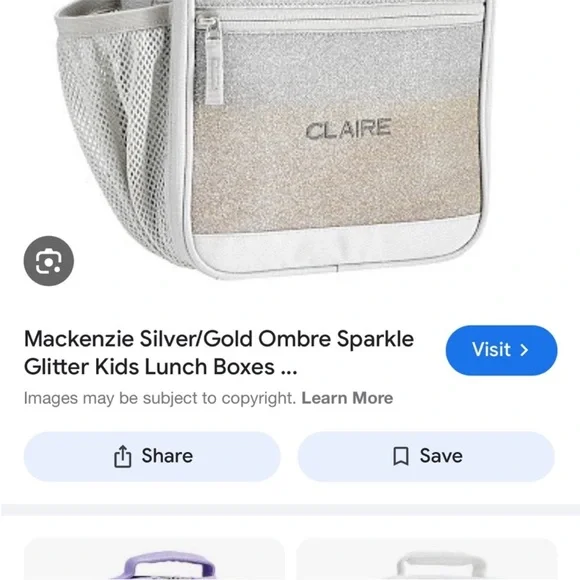 Pottery Barn Kids Silver and Tan Backpack Set NWT